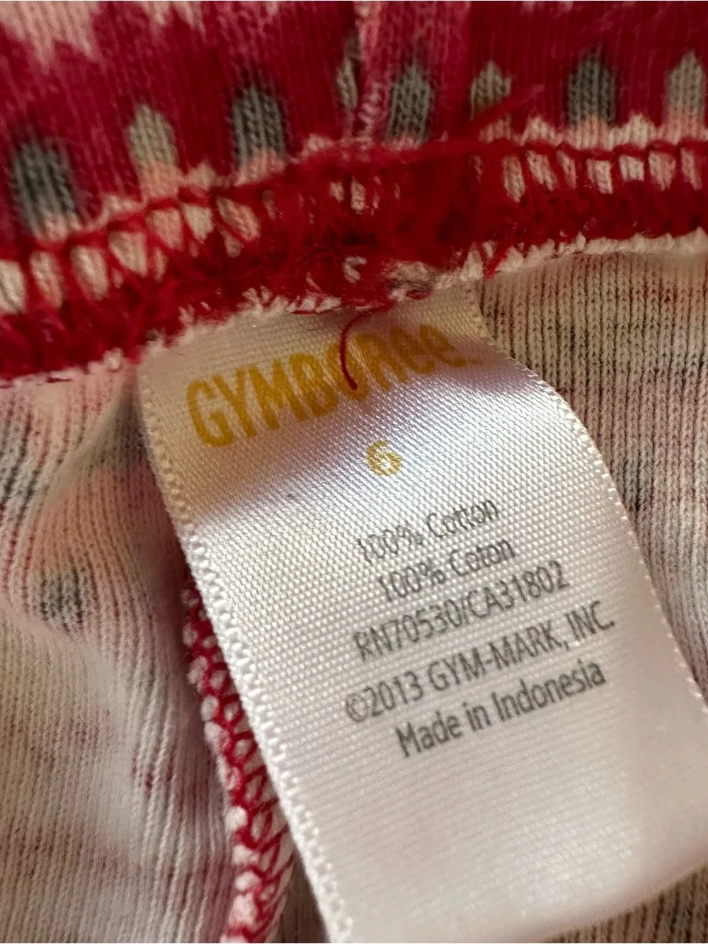 Gymboree red geometric pattern leggings vguc size 6